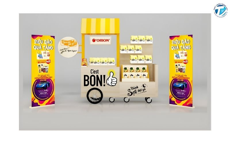 Thiết kế in ấn booth sampling phù hợp